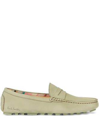 Paul Smith penny-strap topstitched loafers - Green