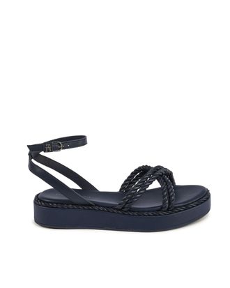 Tommy Hilfiger Womens Ropedetail Platform Sandals - Dark Blue - Size EU 41