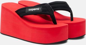 Coperni Logo platform thong sandals
