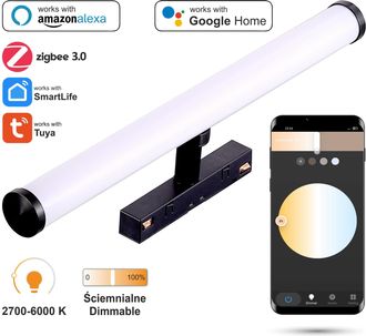 OEM Foco Led Cil&iacute;ndrico Wifi Zigbee De 12 W Para Rieles Magn&eacute;ticos Smart Track 48 V Cc, Regulable De 2700 A 6000 K