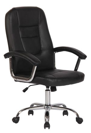 Clp Silla de oficina giratoria regulable en Simil cuero Negro