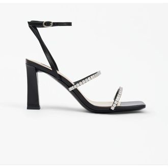 Mi-Mai Nidal Rhinestone Detail Heeled Sandals in Black at Nordstrom, Size 10
