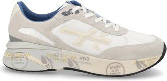 Premiata White Moerun Mesh Calfskin Sneakers