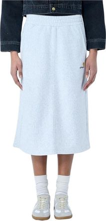 Carhartt Work in Progress Rokken, Dames, Wit, XS, Katoen, Script Logo Elastische Taille Rok