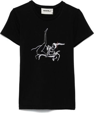 Seen Users x Ilfoveanu Soft Love T-Shirt - women - Elastane/Cotton - 40 - Black