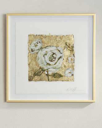 RFA Fine Art Gold and Roses Giclee on Paper Wall Art