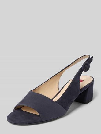 H&ouml;gl Midheels aus Leder mit Blockabsatz in Dunkelblau, Gr&ouml;&szlig;e 37