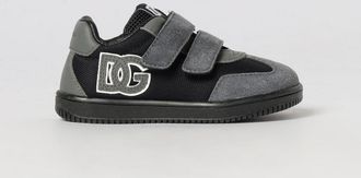 Dolce & Gabbana Sneakers basse da bambino in pelle e mesh con chiusura a strappo