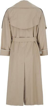 Max Mara Womens Trench Coat Beige Cotton Blend
