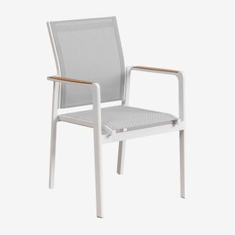Sklum Sklum - Silla De Jard&iacute;n Apilable Con Reposabrazos En Aluminio Elvira