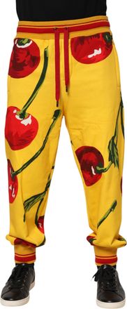 Dolce & Gabbana Yellow Cherry Print Jogger SweatMens Mens Pants (Pre-Owned)