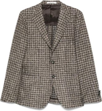 Tagliatore Tailored Brown Jacket With Classic Lapel Collar And Refined Silhouette