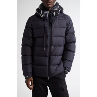 Moncler Cardere Hooded Down Puffer Jacket in Dark Navy Blue at Nordstrom, Size 4