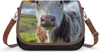 Generic Funny Cow Small Womens Crossbody Bags Shoulder Handbag with Adjustable Strap for Travel