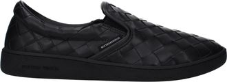 Bottega Veneta Hombres Slip On Cuero Negro