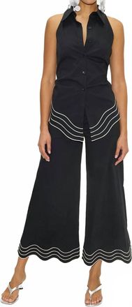 Simon Miller Wavy Cropped Poplin Pant In Black