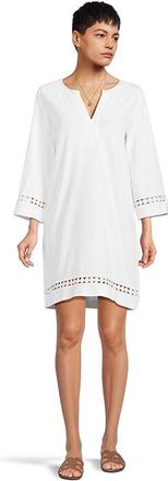 Tommy Bahama Sunset Harbor Long Sleeve Dress Womens Dress White : LG (US 12-14), Cotton