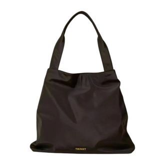 Twinset Shopping Bags, female, Black, ONE SIZE, Technical Fabric Shopper Bag