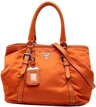 Prada Pre-owned Prada Soft Calf Trimmed Tessuto Satchel Ladies YD6QJDWKI37BTL17