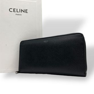 Celine Black Leather Long Wallet (Bi-Fold) (Pre-Owned)