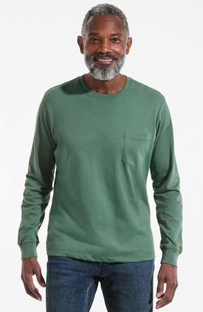 Lands End Super-T Long Sleeve T-Shirt with Pocket in Eucalyptus at Nordstrom, Size Xx-Large