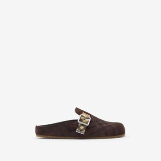 Burberry Check Suede Urchin Clogs