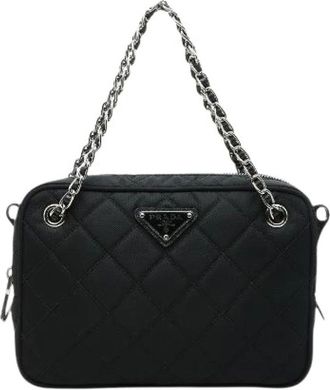 Prada Pre-owned Shoulder Bags, female, Black, Size: ONE SIZE Pre-owned Nylon Handbag