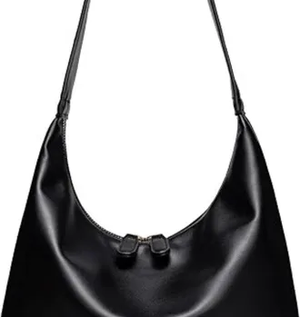 Seward Leather Hobo Bags for Women Small Soft Shoulder Purse Slouchy Tote Handbags with Double Zipper Design