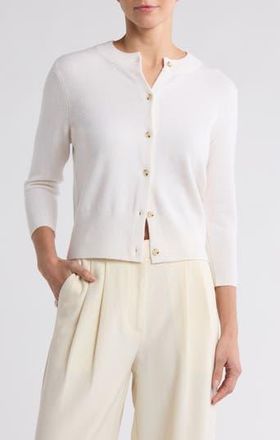 Vince Wool Blend Shrunken Cardigan in Off White at Nordstrom Rack, Size Medium