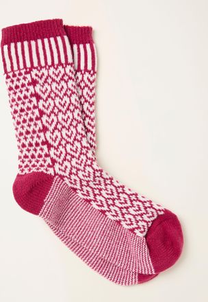 Fat Face FatFace Red Heart Fairisle Cosy Socks