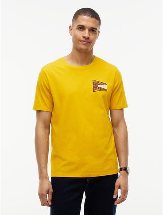 Tommy Hilfiger Mens Varsity Flag Logo T-Shirt - Countryside Yellow - XXL