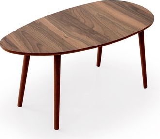 Hanah Home Mesa De Centro De Madera <> 100 X 50 X 45 Cm - Nogal