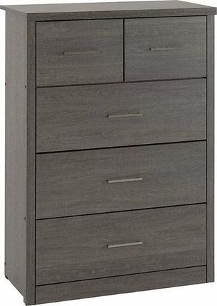 Seconique LISBON 3+2 DRAWER CHEST - BLACK WOOD GRAIN - SECONIQUE | TJ Hughes