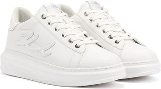Karl Lagerfeld Kapri Signia Emboss Lo Lace Dames Sneakers Van Wit Leer