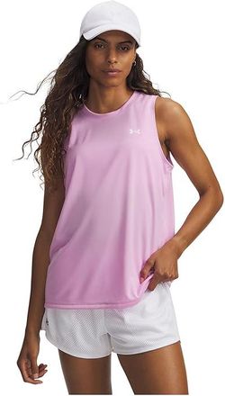 Under Armour Tech Tank Top Solid Womens Clothing Pink Dawn/White : LG (US 12-14), Polyester