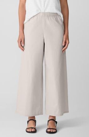 Eileen Fisher Organic Cotton Ankle Wide Leg Pants in Chalk at Nordstrom Rack, Size Large