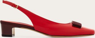 Ferragamo Women Iconic bow slingback Red Size 10.5