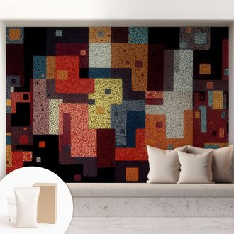 Tulup Carta Da Parati Non Tessuto - Con Colla Inclusa Per Camera Da Letto - Facile Da Applica - Motivo Decorativo Forme Multicolori 208x146 Cm