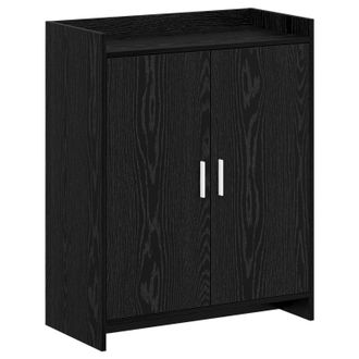 vidaXL Armario Zapatero Con Puerta Roble Negro 73,5 X 36 X 92 Cm Vidaxl