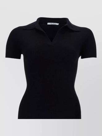 Max Mara virgin wool collared knitted top