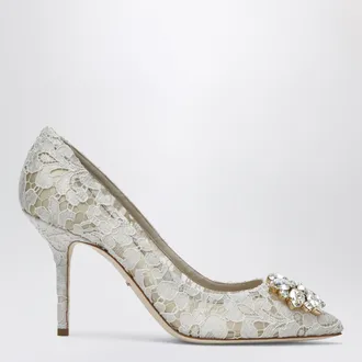 Dolce & Gabbana Bellucci Taormina lace pumps with crystals in ice
