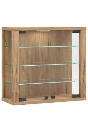 MID.YOU Mid.you H&auml;ngevitrine, Honigeiche, Glas, 3 F&auml;cher, 43x40x18 cm, h&auml;ngend, Wohnzimmer, Wohnw&auml;nde, H&auml;ngeelemente