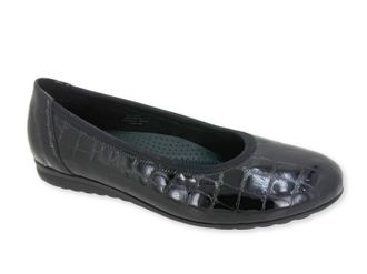 Gabor Womens Croc Ballet Flats In Black