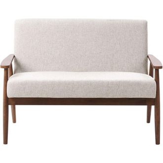 Beliani Sofa 2 Seater ESRUM Fabric Dark Brown/ Grey