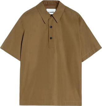 Jil Sander taffeta cotton shirt - Brown