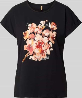 Soyaconcept T-Shirt mit Motiv-Print Modell RINA in BLACK, Gr&ouml;&szlig;e XXL