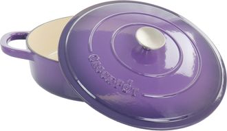 Crock-pot Artisan 2 Piece 5 Quart Enameled Cast Iron Braiser with Lid in Lavender