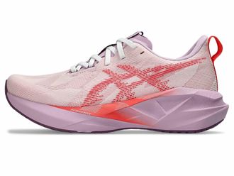 Asics Womens Novablast 5 Running Shoes In White/coral Reef
