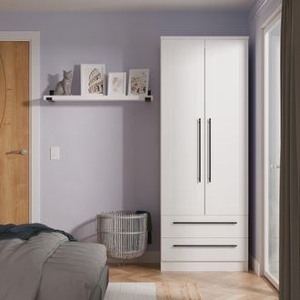 Welcome Furniture Harrow Ready Assembled 2 Door 2 Drawer Wardrobe in White Ash - Welcome Furniture | TJ Hughes