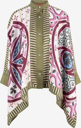 La DoubleJ Lang&auml;rmeliges Hemd aus Seide Eclipse Plac&eacute;e Foulard